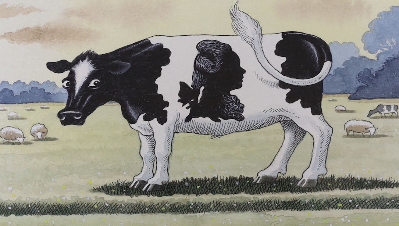 Peter Brookes (b.1943), ink and watercolour, 'The Ha-Ha', signed and dated '91, 14 x 22cm